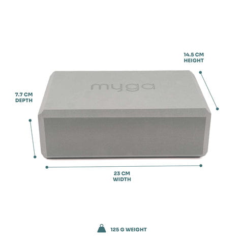 Jógový blok myga Foam Block - šedý