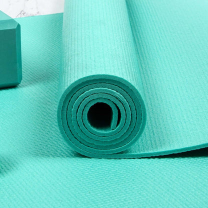 Sada na jógu Yoga Starter Kit: podložka, blok, popruh – tyrkysová