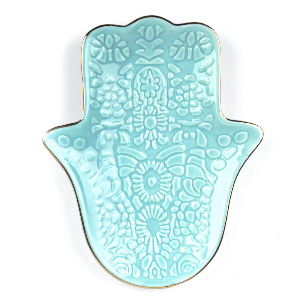 Keramický podtácek na šperky - Hamsa