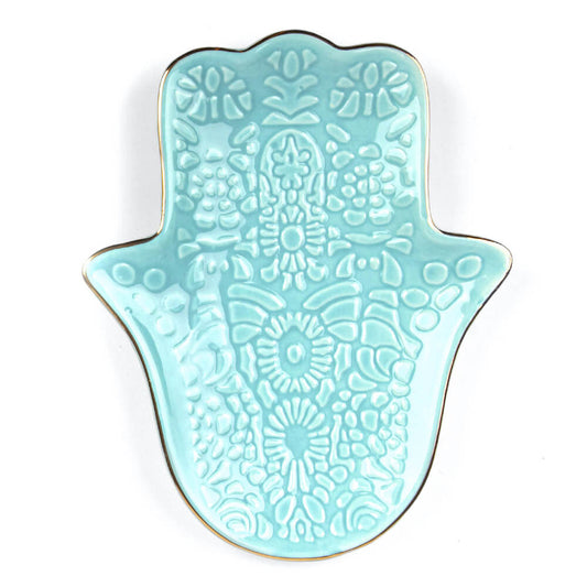 Keramický podtácek na šperky - Hamsa