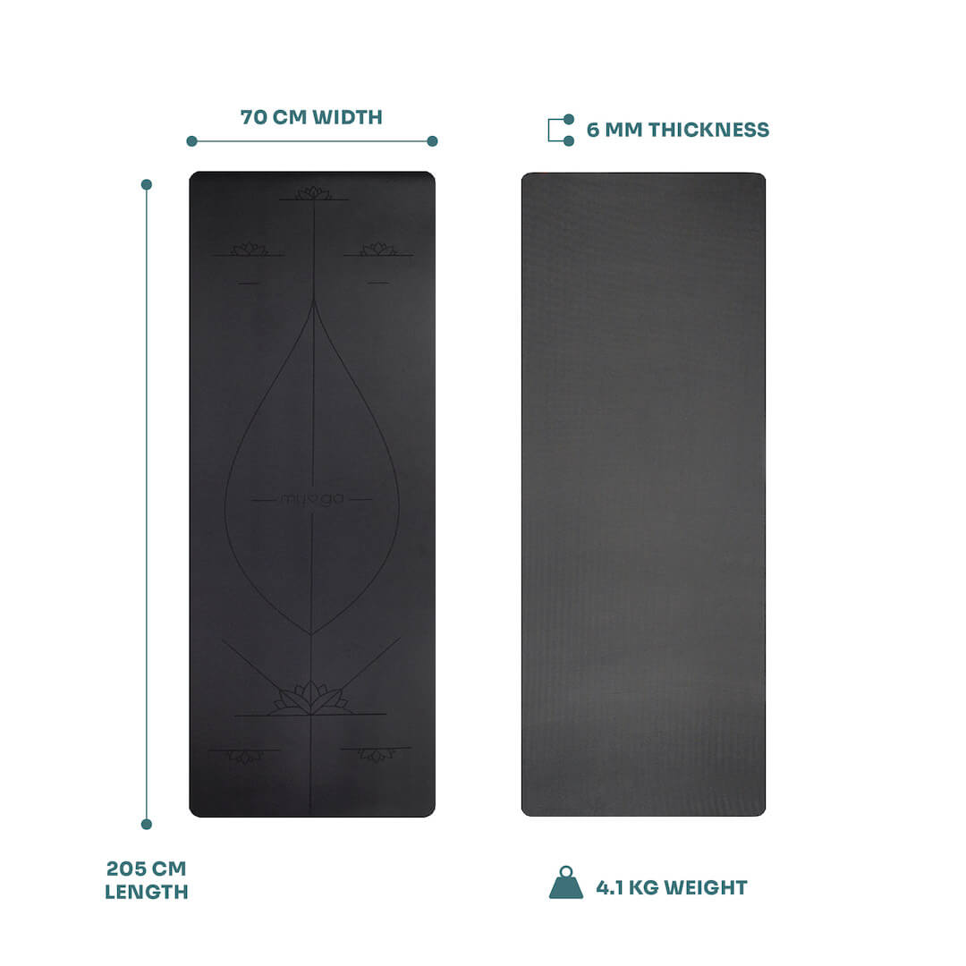 Podložka na jógu myga - Alignment 6mm XL - černá