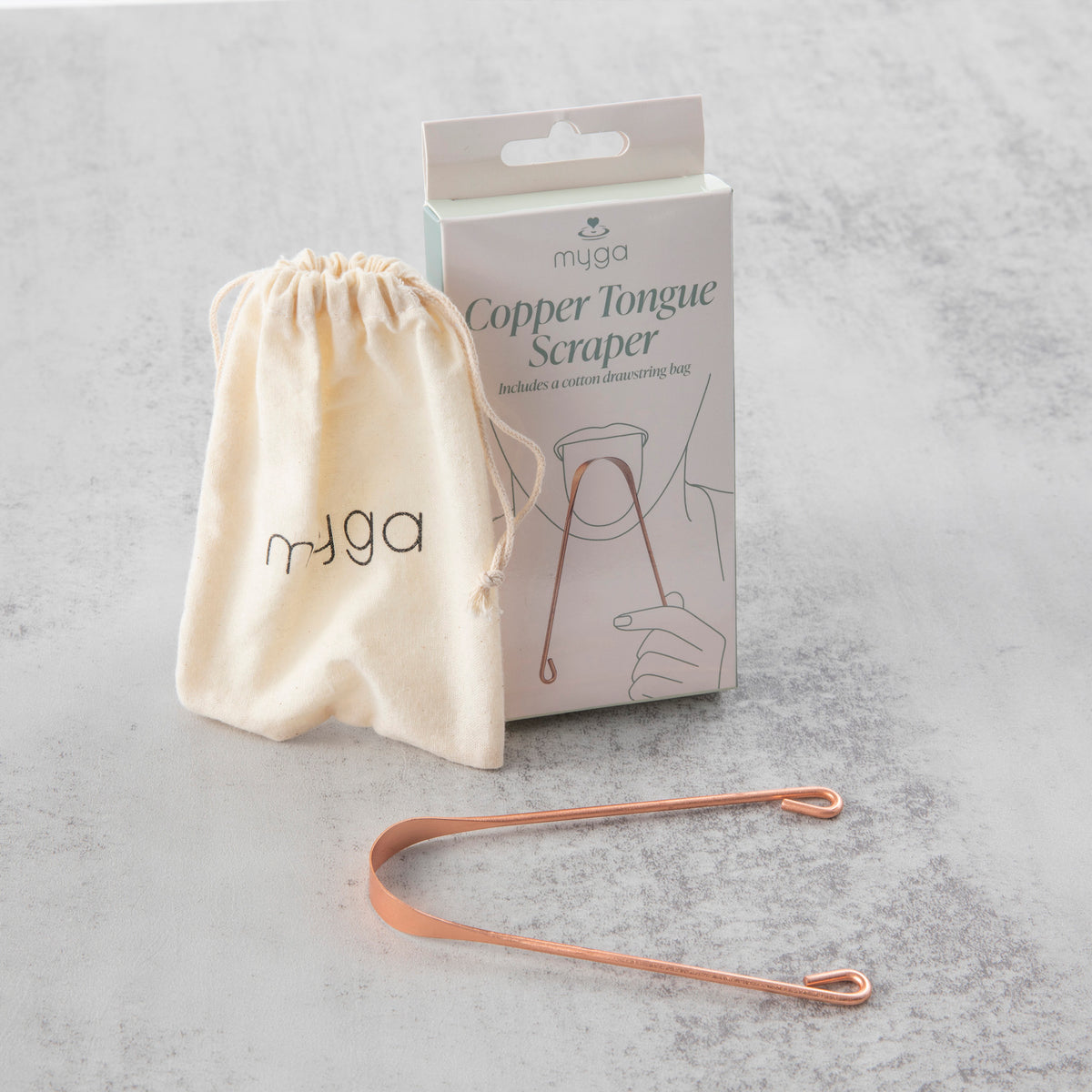 Měděná škrabka na jazyk myga Copper Tongue Scraper Cleaner